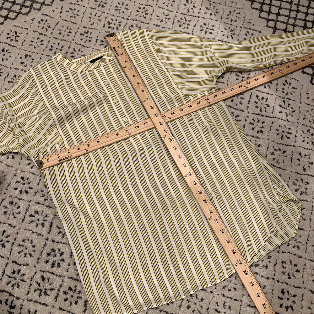 Talbots Yellow Simple Stripe Soft Shirt Popover Tunic Top Blouse S - Picture 9 of 9